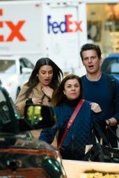 Lea Michele With Her "Glee" Co-Star Jonathan Groff in NYC 11/21/2017