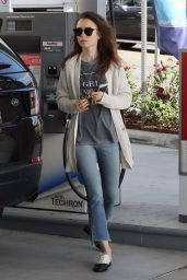 Lily Collins - Fills Up Her Car at a Gas Station in LA 11/18/2017