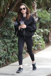 Lily Collins in Spandex - Hits the Gym in West Hollywood 11/15/2017