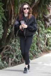 Lily Collins in Spandex - Hits the Gym in West Hollywood 11/15/2017