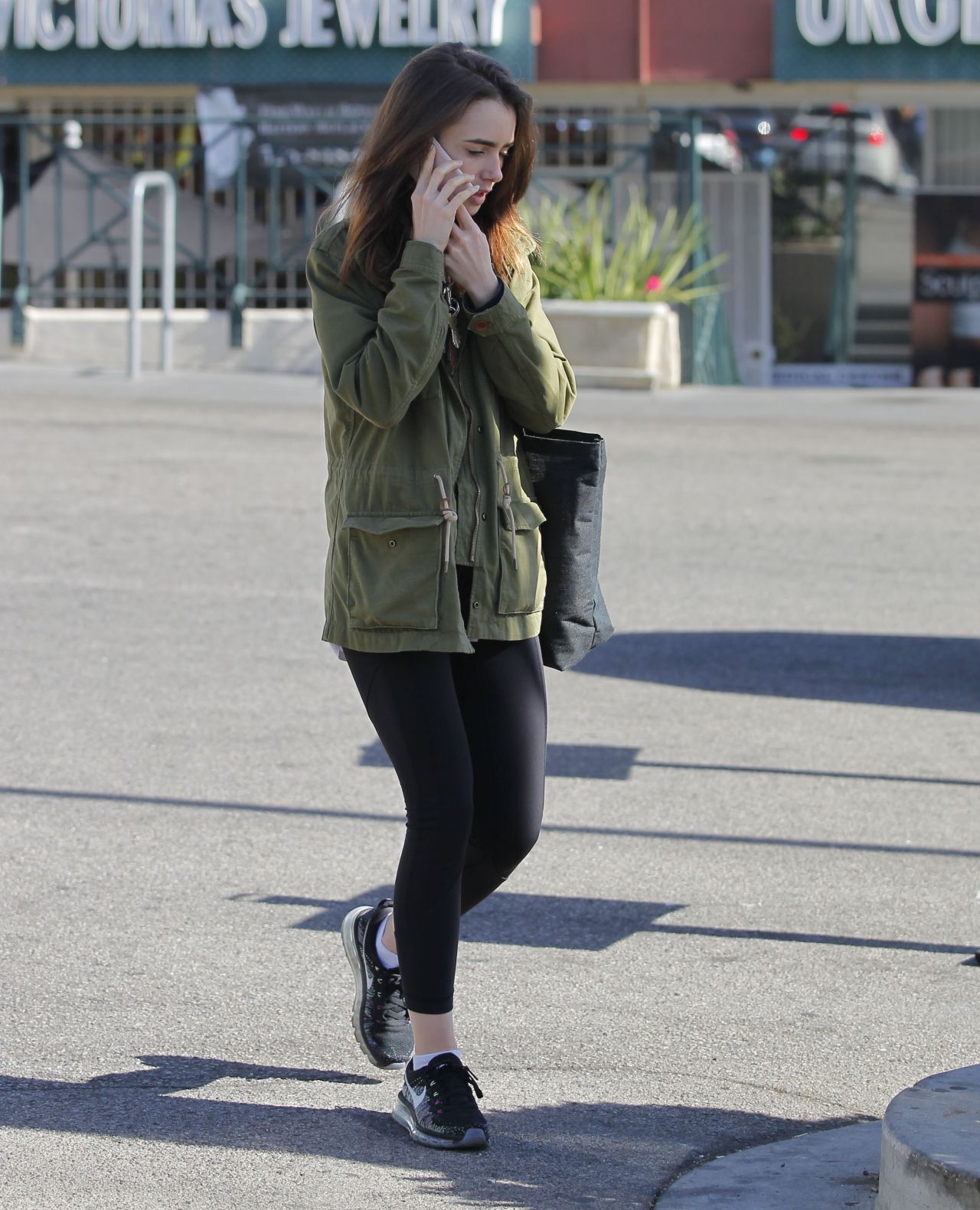 Lily Collins in Tights - Out in Hollywood 11/28/2017 • CelebMafia