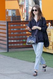 Lily Collins Street Style - Beverly Hills 11/26/2017