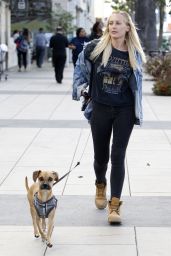 Lorraine Gilles - Walking Her Dog in Los Angeles 11/09/2017