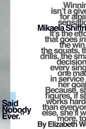 Mikaela Shiffrin - Outside Magazine December 2017 Issue