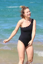 Olivia Wilde in a Black Swimsuit - Thanksgiving Hawaiian Vacation 11/24/2017