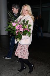 Pamela Anderson in Travel Outfit - Airport in Warsaw 11/24/2017