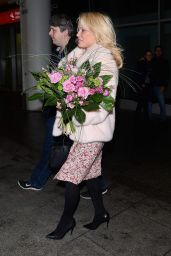 Pamela Anderson in Travel Outfit - Airport in Warsaw 11/24/2017