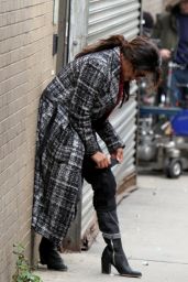 Priyanka Chopra - Wears an Ortophedic Knee Brace at the "Quantico" Set in NYC 11/14/2017