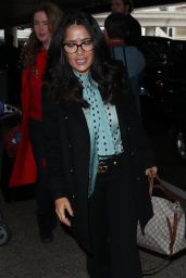 Salma Hayek in Travel Outfit - Departs LAX to London 11/16/2017