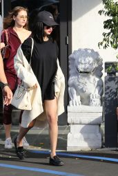 Selena Gomez Cute Street Style - Goes for Sushi in LA 11/18/2017