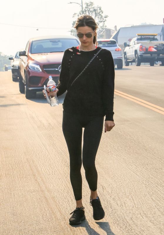 Alessandra Ambrosio in Tights - Out in Los Angeles 12/05/2017