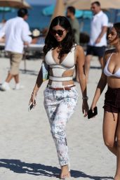 Alexandra Rodriguez in a One Piece Swimsuit on the Beach in Miami 12/15/2017