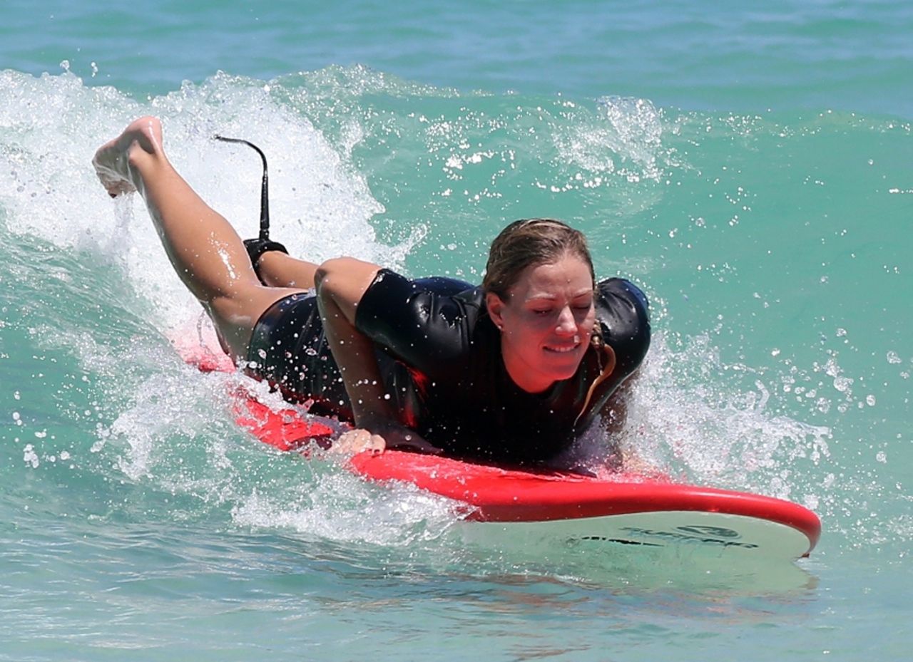 Angelique Kerber - Surfing at Trigg Beach in Perth * CelebMa