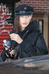 Bella Hadid Urban Street Fashion - Leaving a Building in NYC