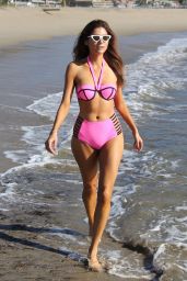 Blanca Blanco in Pink Bikini at the Beach in Malibu 12/19/2017
