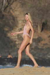 Candice Swanepoel in Swimsuit on the Beach of the Island of Fernando De Noronha, Brazil