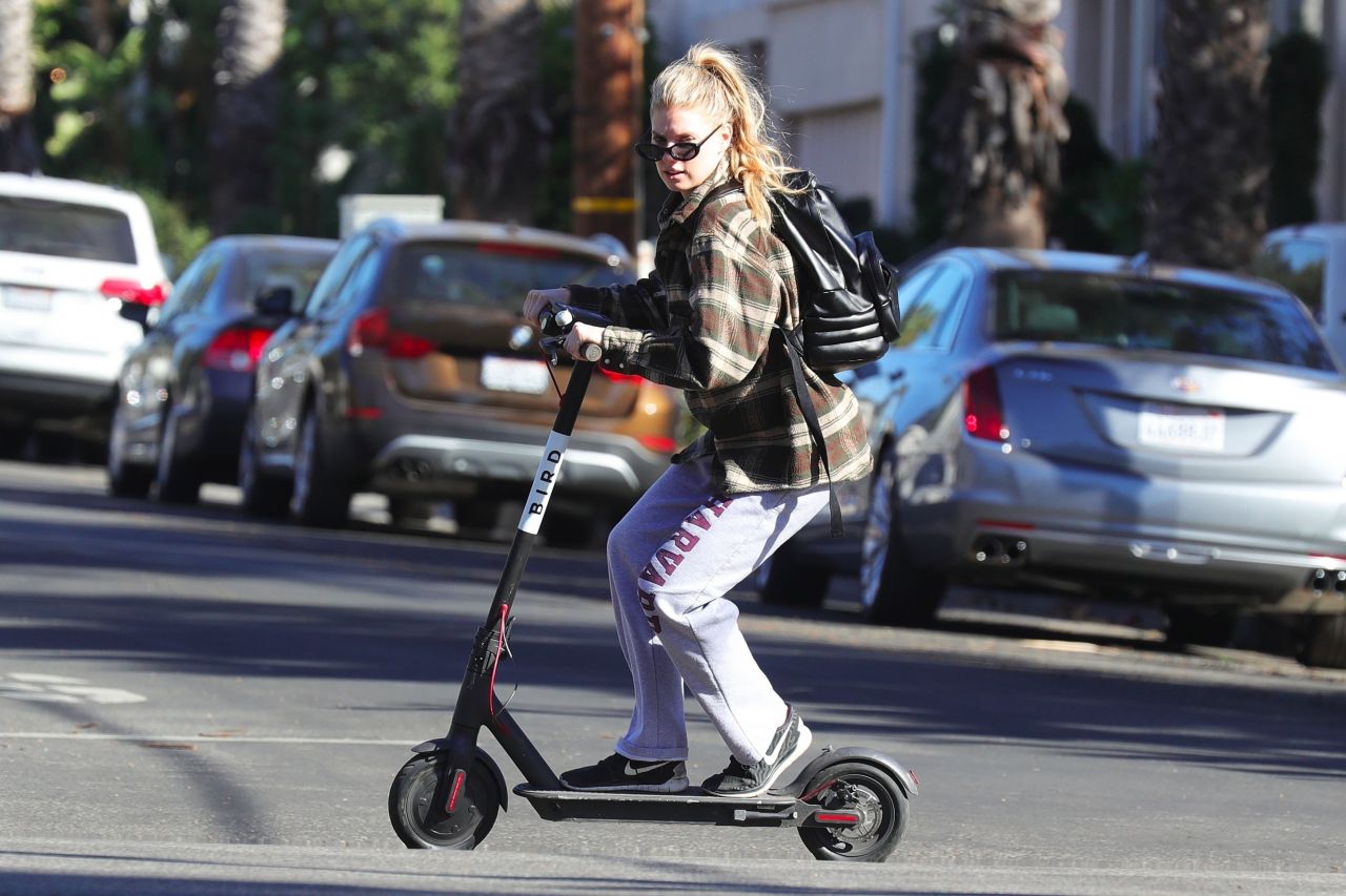 Charlotte McKinney on a Bird Scooter in Santa Monica • CelebMafia