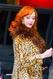 Christina Hendricks Hair Blows Up in the Wind - NYC 12/13/2017