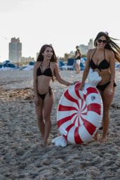 Claudia Romani and Melissa Lori in Bikinis on South Beach in Miami 12/23/2017