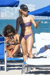 Corinne Olympios in a Purple Bikini on the Beach in Miami Beach