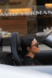 Demi Lovato in Her Mercedes Coupe - Beverly Hills 12/24/2017