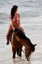 Demi Rose Horse Riding in Bikini in Cape Verde, December 2017