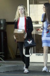 Elle Fanning Stop By a UPS Store to Pick Up a Package in Studio City