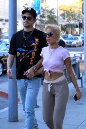 Halsey and G-Eazy Leaving Il Pastaio in Beverly Hills