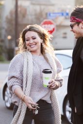 Hilary Duff Casual Style - Makes a coffee run with Matthew Koma in Studio City