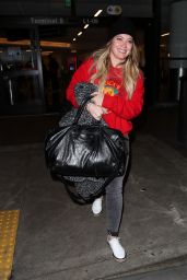 Hilary Duff in Travel Outfit at LAX Airport in Los Angeles