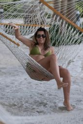 Imogen Thomas in a Green Bikini in Miami 12/16/2017