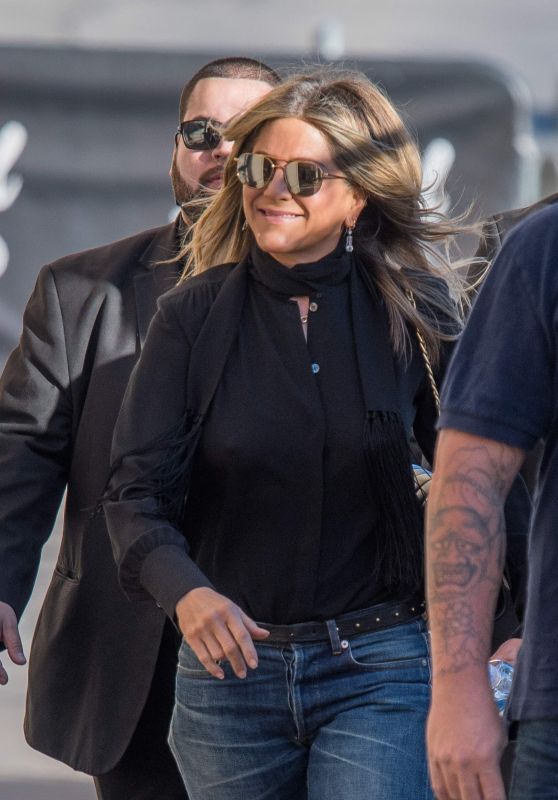 Jennifer Aniston Arrive to Appear on Jimmy Kimmel Live in Los Angeles