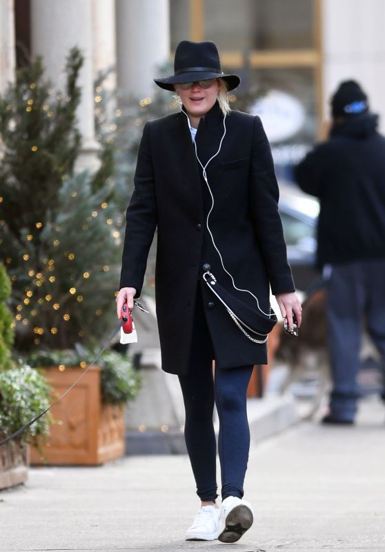 Jennifer Lawrence - Walking Her Dog in NYC 12/18/2017