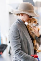 Jennifer Lawrence With Her Dog Pippa - Airport in New York