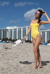 Julia Pereira in a Yellow Bikini - Miami Beach 12/02/2017