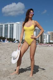 Julia Pereira in a Yellow Bikini - Miami Beach 12/02/2017