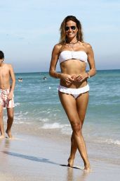 Kelly Bensimon in a White Bikini on the Beach in Miami