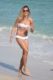 Kelly Bensimon in a White Bikini on the Beach in Miami