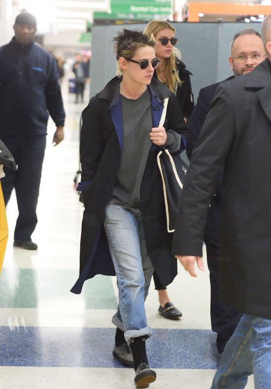 Kristen Stewart and Stella Maxwell at JFK Airport in NYC 12/08/2017