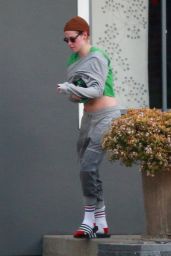 Kristen Stewart Shows Off Her Tummy - Leaves a Spa in Los Angeles