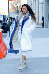 La La Anthony in Winter Inspired Look in NYC