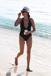 Lauren Silverman in Swimsuit at the beach in Barbados