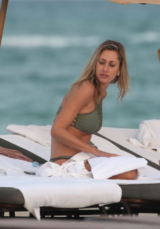 Lauren Stoner in an Olive Bikini at the Beach in Miami Beach