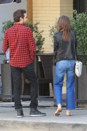 Lily Collins - Outside of The Palm Restaurant After Lunch