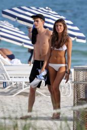 Lily Moulton in Bikini - With Her Boyfriend Presley Gerber on the Beach in Miami 12/07/2017
