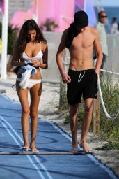 Lily Moulton in Bikini - With Her Boyfriend Presley Gerber on the Beach in Miami 12/07/2017