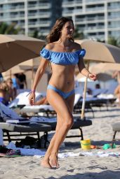 Lucy Aragon in a Blue Bikini in Miami Beach 12/08/2017