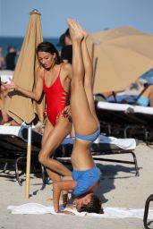 Lucy Aragon in a Blue Bikini in Miami Beach 12/08/2017