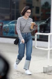 Lucy Hale Wears Stripes - Out in West Hollywood 12/20/2017
