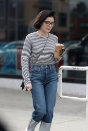 Lucy Hale Wears Stripes - Out in West Hollywood 12/20/2017
